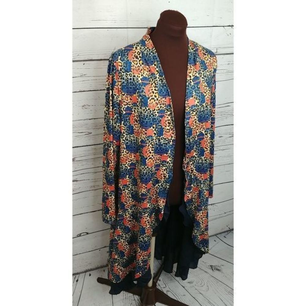Reborn Abstract Leopard Print Ruffled Duster - Picture 2 of 8